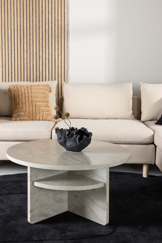 Table basse Ålesund Ø85cm beige.