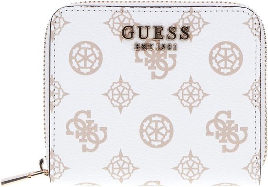 Portefeuille Femme Guess Laurel SLG Small Zip Around - Logo White