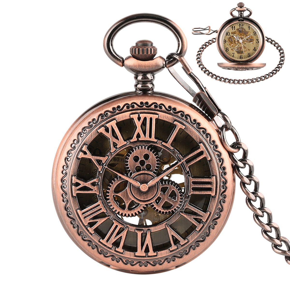 GWS Zakhorloge Mechanisch Vintage - Met ketting - Mechanisch Zakhorloge met handmatige opwinding