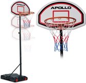 Panier de basket Apollo avec support et roulettes | hauteur d'anneau réglable de 155 à 210 cm | panier de basket outdoor complet | panier de basket pour enfants | panier de basket pour adolescents
