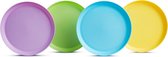 Munchkin Multi Gekleurde Bordjes voor Kinderen - Vrolijke Kleurtjes - Magnetron- en Vaatwasserbestendig - Per 4 Stuks