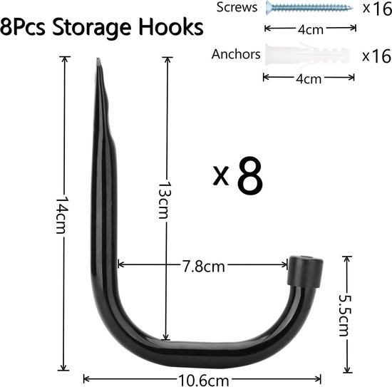 Stalen Garage Opslag Utility Dubbele Haken, Lange U-Hooks, Heavy Duty Ontworpen Voor Gebruik Met Ladders Fietsen Broeken En Meer Voertuiguitrusting Oranje Stalen Garage Opslag Utility Dubbele Haken, Lange U-Hooks, Heavy Duty Ontworpen Voor Gebruik Met Ladders Fietsen Broeken En Meer Voertuiguitrusting Oranje