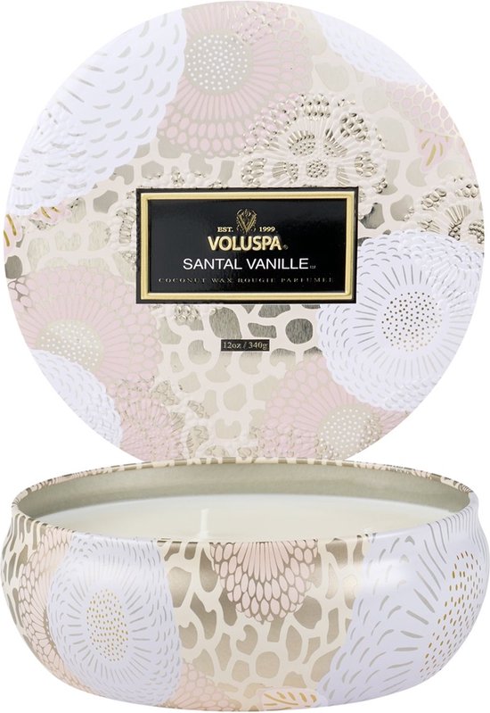 Voluspa Geurkaars Japonica Collection Santal Vanille 3 Wick Tin Candle