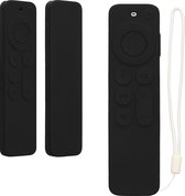 kwmobile hoes geschikt voor Apple TV 4K Siri Remote 3rd Gen (2022) / 2nd Gen (2021) - Siliconen anti-slip hoes voor afstandsbediening in zwart
