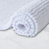 SHOP YOLO-Toiletmat - WC mat - soft Chenille- Antislip onderkant - 45 x 45 cm-Wit