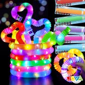 Joya Creative Light Up Pop Pipes - 12-Delige Set - Kleurrijk Sensorisch Speelgoed voor Kinderen, Jongeren en Volwassenen - Fidget Toys - Flexibele Verbindingsbuizen