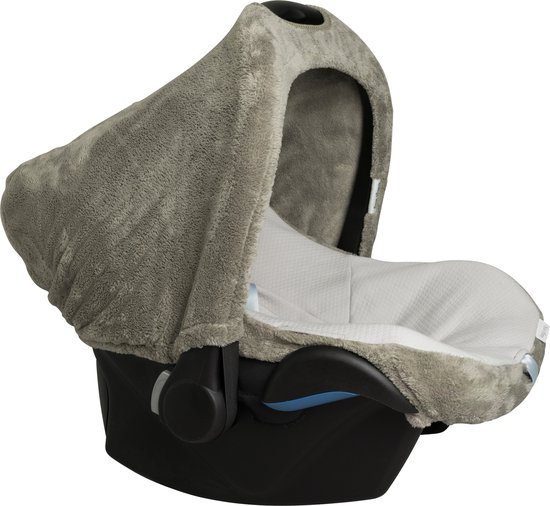 Baby's Only Baby autostoelhoes 0+ Cozy - Geschikt voor Maxi Cosi - Urban Green - Hoes voor de autostoel met teddystof - Geschikt voor 3- & 5-puntsgordel van Baby's Only — afbeelding 2