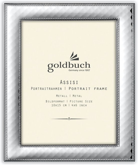 GOLDBUCH CADRE PORTRAIT EN MÉTAL ASSISI BLANC 10X15 CM ARGENT BRILLANT
