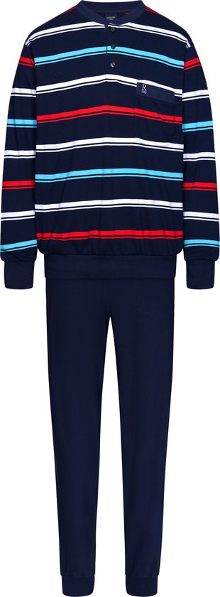 Robson Heren Pyjamaset Dutchy - Blauw - Katoen - Maat 50