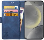 Rosso Element Book Case Wallet Hoesje Geschikt voor Samsung Galaxy S24 | Portemonnee | 3 Pasjes | Magneetsluiting | Stand Functie | Blauw