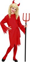 Widmann - Duivel Kostuum - Schattig Duivel Meisje Rood Kind Kostuum - Rood - Maat 128 - Halloween - Verkleedkleding