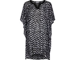 Pastunette Waves - Dames Kaftan - Zwart/Wit - Katoen - One size