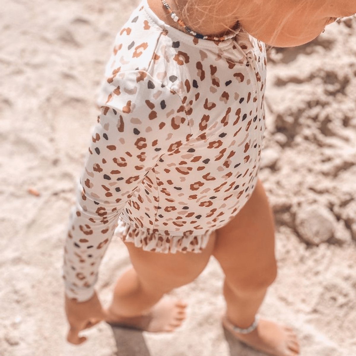 Swim Essentials UV Badpak Meisjes Met Lange Mouwen - Kaki - Leopard — afbeelding 7