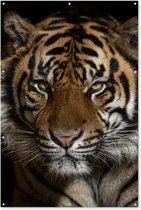 Muurdecoratie Tijger - Wilde dieren - Portret - 120x180 cm - Tuinposter - Tuindoek - Buitenposter