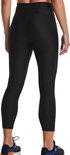 Dames zwarte legging tot op de enkel, gezien vanaf de achterkant. De legging heeft een hoge taille en is van Under Armour.