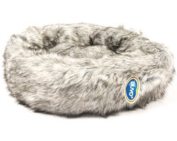 Duvoplus - Dierenkussen - Hond - Donut Bed Met Lang Haar 55x55x17cm Lichtgrijs - 1st