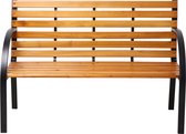 AXI Otis houten Tuinbank met matzwart stalen frame – Cederhout - 122x60x83 cm – Tweepersoonsbank voor buiten