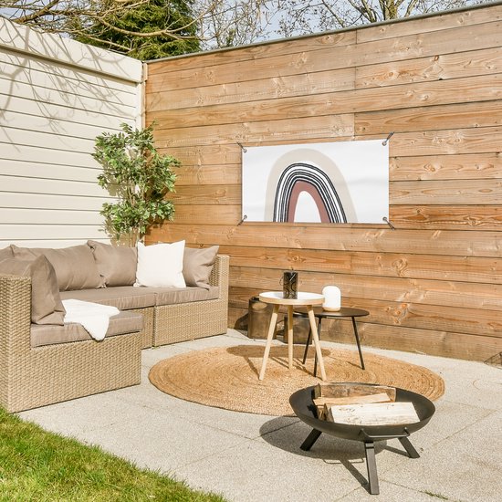 Poster de jardin Arc-en-ciel - Pastel - Design - 80x40 cm - Décoration murale Outdoor - Poster de jardin - Toile de jardin - Poster de clôture - Tableau de jardin