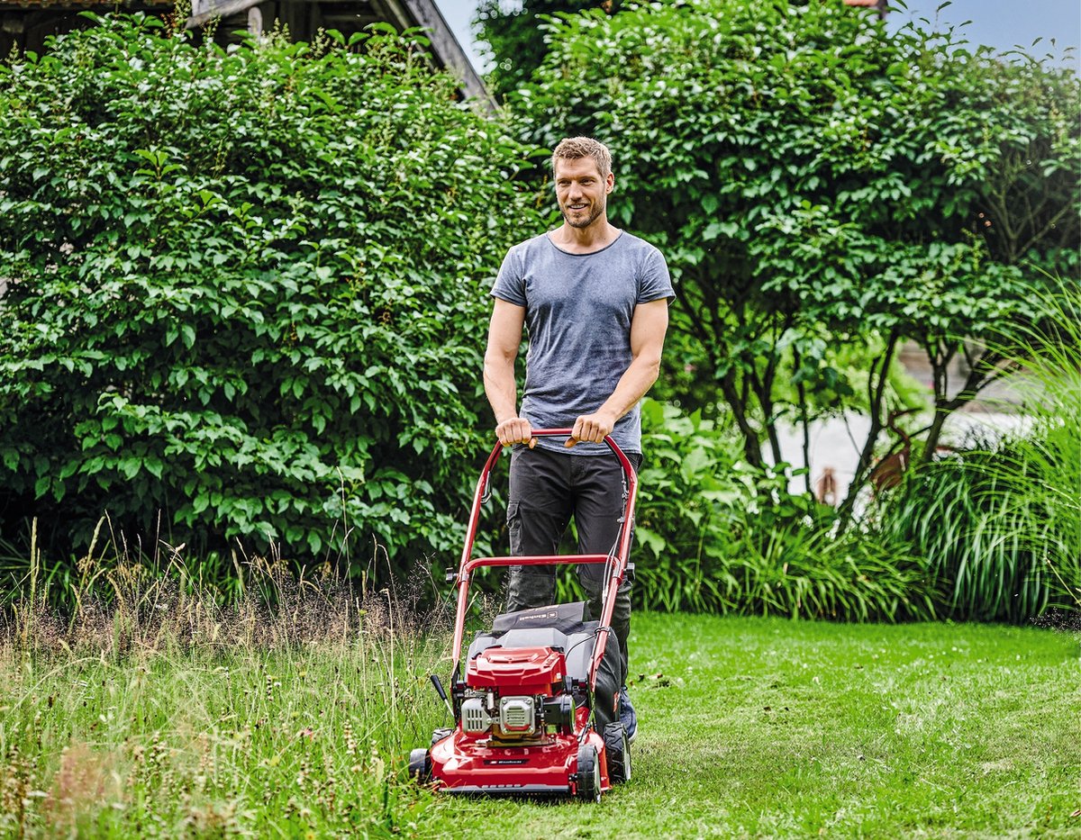 Einhell Benzine Grasmaaier GC-PM 46/5 S - 132 cm³ - 2 kW - 4-takt - Maaibreedte: 46 cm - Aanbevolen gazonoppervlakte: tot 1400 m² - 65 L opvangbak - Maaihoogte: 25-80 mm – foto 8