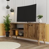 Emob- TV Meubel Modern TV-meubel | 100% Melamine coating | Notenhout | Breed | Zwevend Ontwerp - 138cm - Bruin