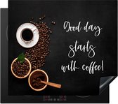 KitchenYeah® Inductie beschermer 57.6x51.6 cm - Koffie - Good day starts with coffee! - Koffieliefhebber - Inductie beschermer - Afdekplaat - Kookplaataccessoires - Afdekplaat voor kookplaat - Inductiebeschermer - Inductiemat - Inductieplaat mat