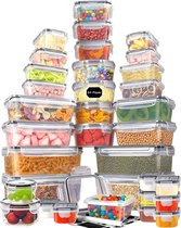 40 stuks opbergdozen met deksel (20 containers + 20 deksels), vershouddozen voor het opbergen in de keuken, BPA-vrij, vershouddozen van kunststof, met deksel, voor keuken, huishouden, luchtdicht (20)