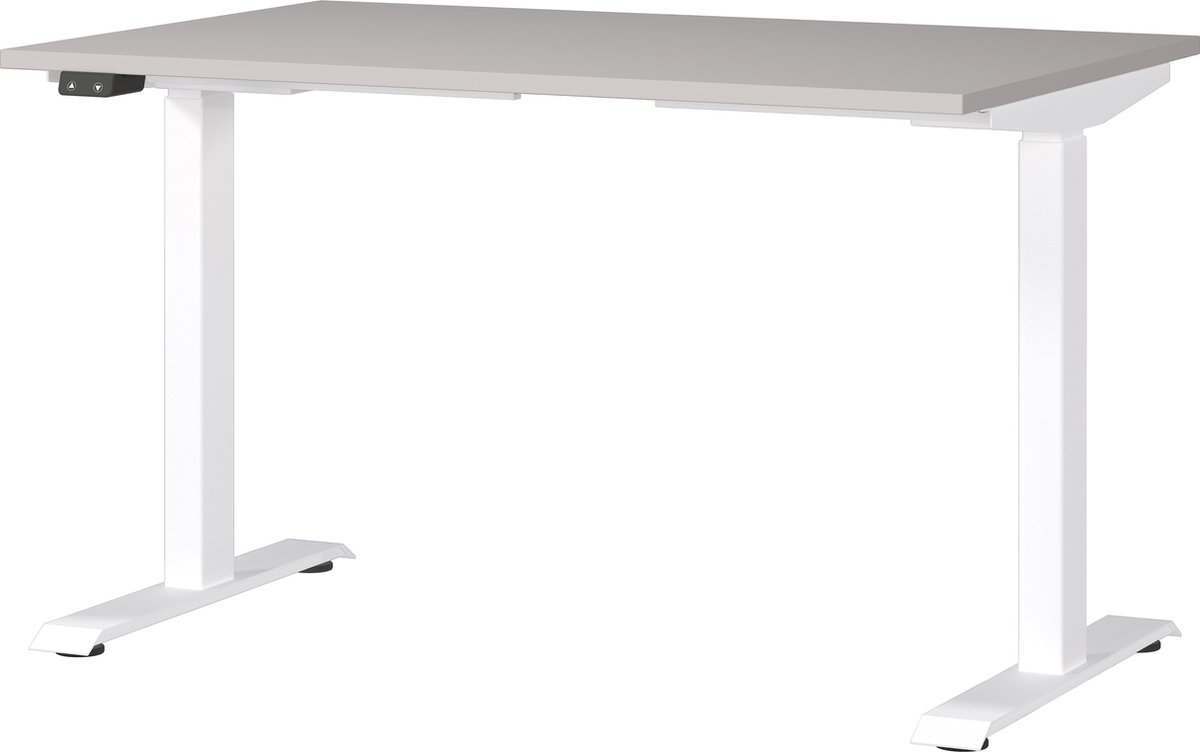 Elektrisch zit-sta Bureau Galileo Wit - Kasjmier - 120x80cm - Hoogte 120 cm - In hoogte verstelbaar