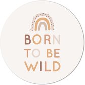 Label2X - Cercle mural kids born to be wild - 20 cm - Forex - Multicolore - Cercle mural - Peinture ronde - Décoration murale Cercle - Décoration murale ronde - Décoration pour salon ou chambre