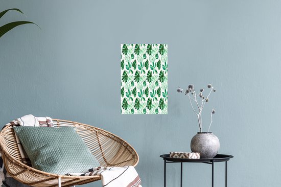 Stickers muraux - Vintage - Feuilles - Pois - 20x30 cm - Feuille adhésive