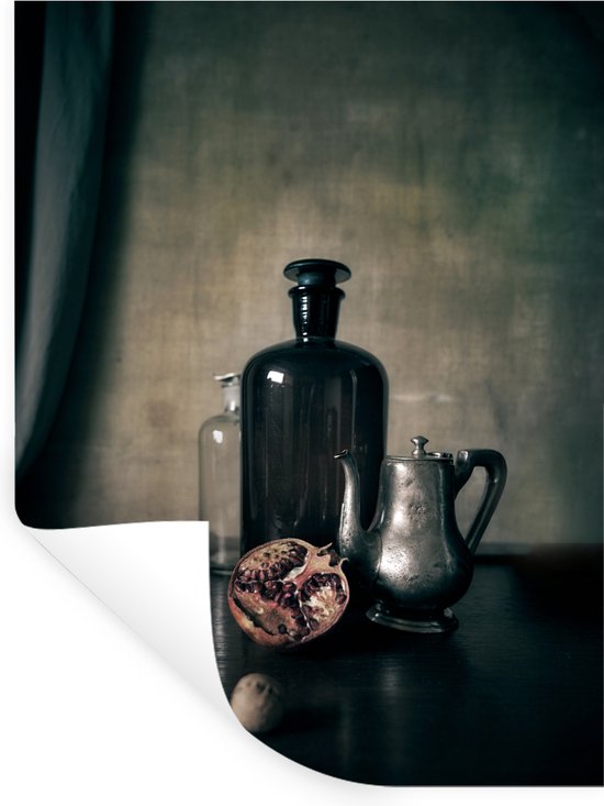 Stickers muraux - Film autocollant - Nature morte - Bouteille - Fruits - 90x120 cm - Film adhésif - Stickers muraux Chambre d'enfant - Papier peint autocollant - Papier peint autocollant - Film autocollant