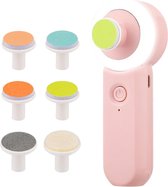Elektrische Nagelvijl Met Lampje - Roze - Baby Nagelverzorging - Veilig en Zacht voor Baby's - Inclusief 6 Diverse Vijl koppen incl. Polijstkop - Waterbesten