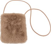 Fluffy Tasje - Coco Brown / Bruin | 22 x 18 x 6 cm | Telefoontasje | Polyester | Fashion Favorite