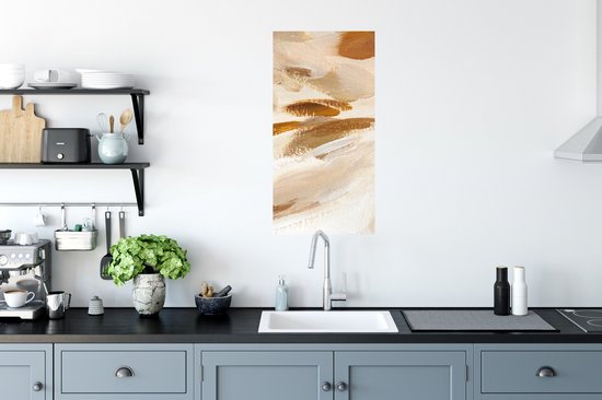 Stickers muraux - Film autocollant - Peinture - Beige - Wit - 40x80 cm - Film adhésif - Stickers muraux Chambre d'enfant - Papier peint autocollant - Papier peint autocollant - Film autocollant