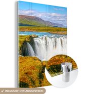 MuchoWow® Glasschilderij 120x160 cm - Schilderij acrylglas - Waterval - Water - Natuur - Foto op glas - Schilderijen
