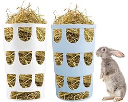 2 PCS Hooi Manger Konijn Hooi Feeder Bunny Hangende Kooi Manger Hooi Automatische Huisdier Voerbak Houder voor Chinchilla Konijn Klein Dier