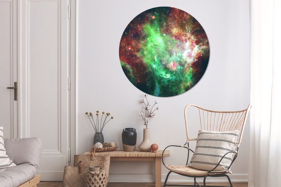 WallCircle - Cercle mural ⌀ 150 - Espace - Rouge - Vert - Tableaux ronds salon - Assiette murale ronde - Décoration murale cercle - Décoration chambre intérieur - Décoration murale cercle mural - Accessoires de maison