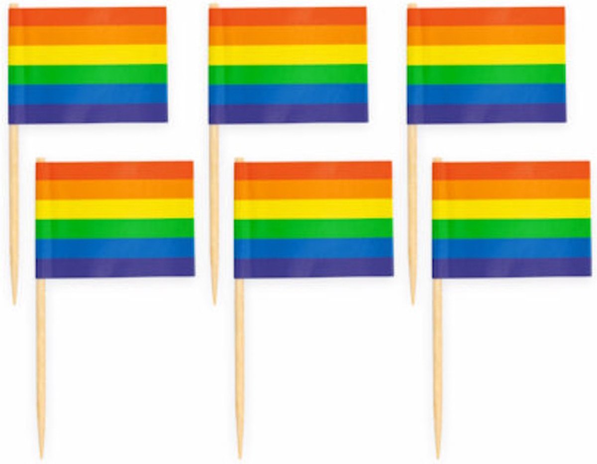 50x Cocktailprikkers Regenboog- Hapjes Cocktail Tapas Zomer Terras Prikkers