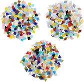 600Pak/480g Mozaïek Gemixte Kleuren Tegels in 3 Vormen – Diamanten (2x 1,2cm), Driehoeken (1,5 x 1,5 x 1,5cm) & Vierkanten (1 x 1cm) – Gesorteerde Vormen voor Kunst & Hobby, Huisdecoratie