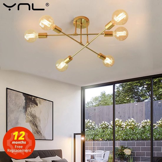 LED Plafondlamp - Led Lampen - Plafondlamp Zwart & Goud - Plafond Lamp - LED Lamp - Moderne LED-Plafondlampen - Noorse Minimalistische WoondecoratiePlafondlamp