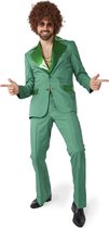 Costume de carnaval disco Suitmeister – Costume de Fever du samedi soir – Comprend une veste et un pantalon évasé – Vert – Taille : XL