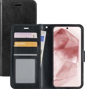 Hoes Geschikt voor Samsung A55 Hoesje Book Case Hoes Flip Cover Wallet Bookcase - Zwart