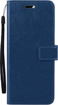 Hoes Geschikt voor Samsung A35 Hoesje Bookcase Hoes Flip Case Book Cover - Hoesje Geschikt voor Samsung Galaxy A35 5G Hoes Book Case Hoesje - Donkerblauw