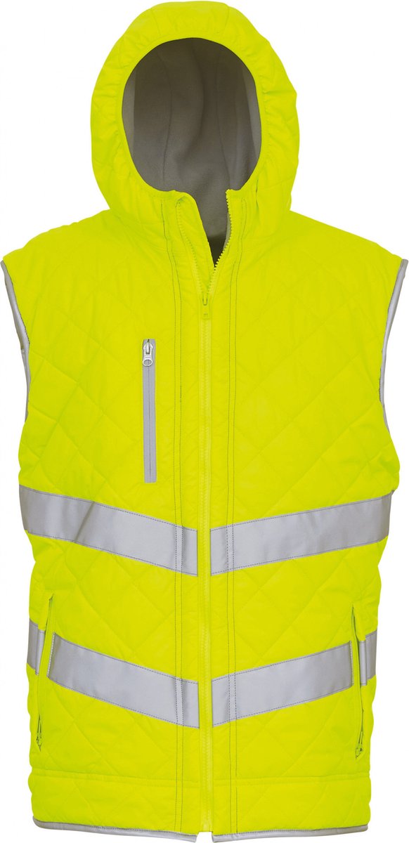 Yoko Kensington - Hi-Vis hoodied gilet YHV007 - Hi Vis Yellow - XXL