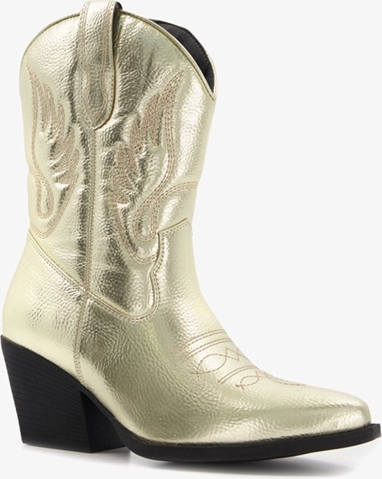 Blue Box dames cowboy western laarzen goudkleurig - Maat 39