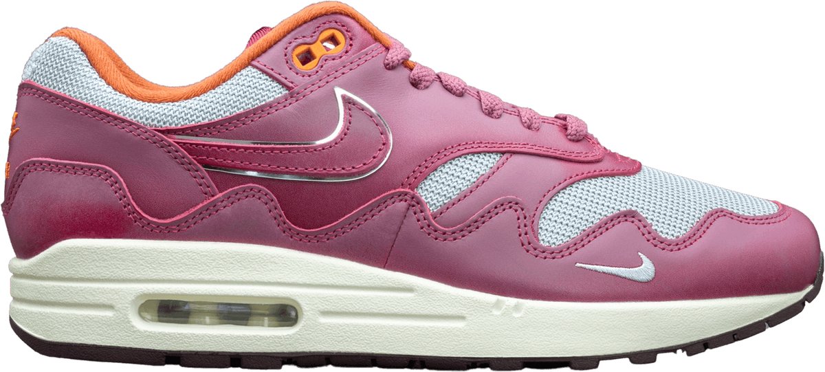 Nike Air Max 1 Patta Waves Rush Maroon Sneakers Wijn Casual schoenen – Streetwear mode Zilver