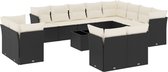 vidaXL - 13-delige - Loungeset - met - kussens - poly - rattan - zwart