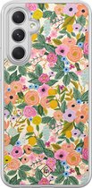 Casimoda® hoesje - Geschikt voor Samsung Galaxy A34 - Pink Gardens - 2-in-1 case - Schokbestendig - Bloemen - Verhoogde randen - Roze, Transparant