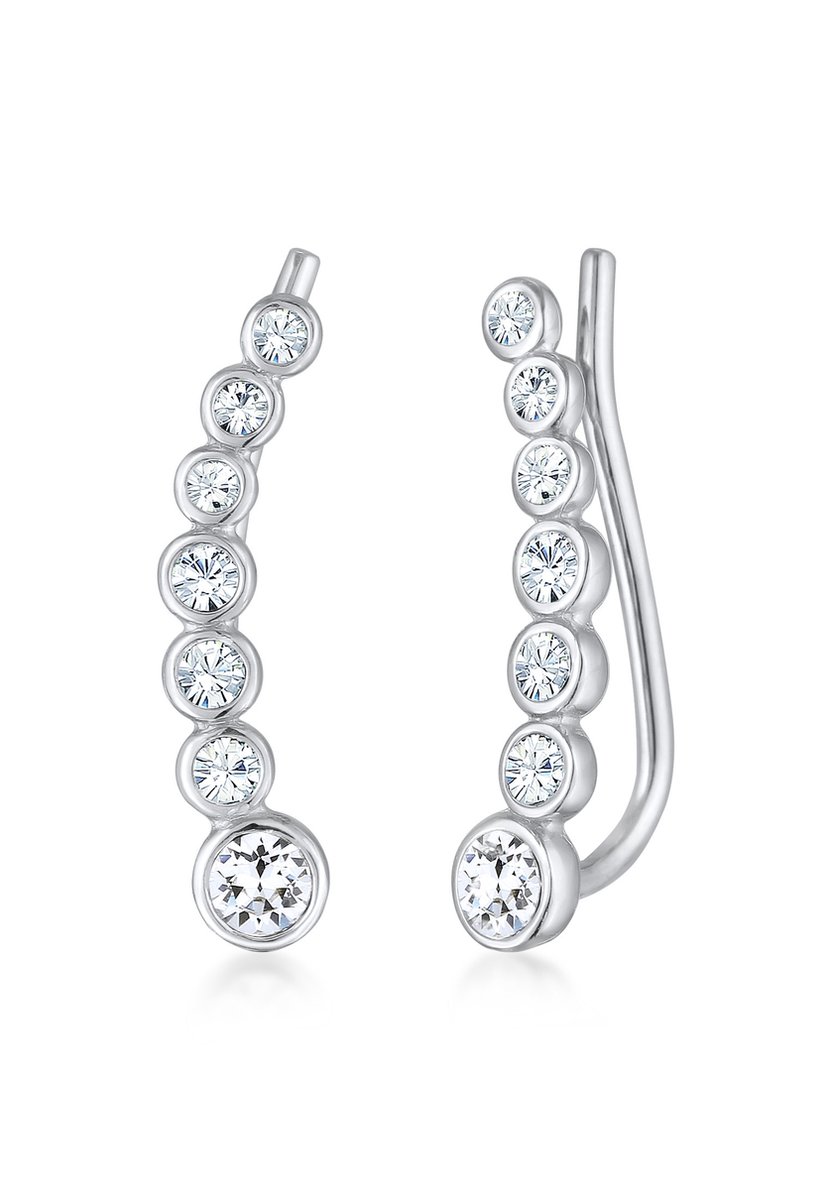 Elli - Oorbellen - Dames Earclimber fonkelend met kristallen 925 sterling zilver - Dames