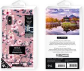 SoSeven, Hoesje Geschikt voor Apple iPhone X/XS PREMIUM CRYSTAL SEOUL Hibiscus, Roze