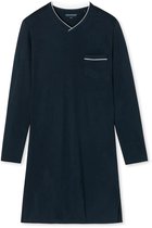 SCHIESSER Fine Interlock nachthemd - heren nachthemd lange mouwen interlock donkerblauw - Maat: XL